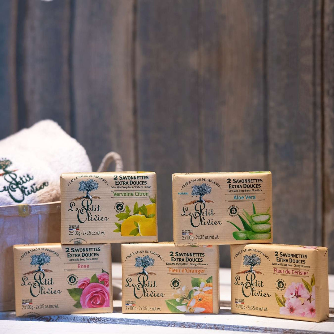 le petit olivier 2 extra-gentle soaps orange blossom range