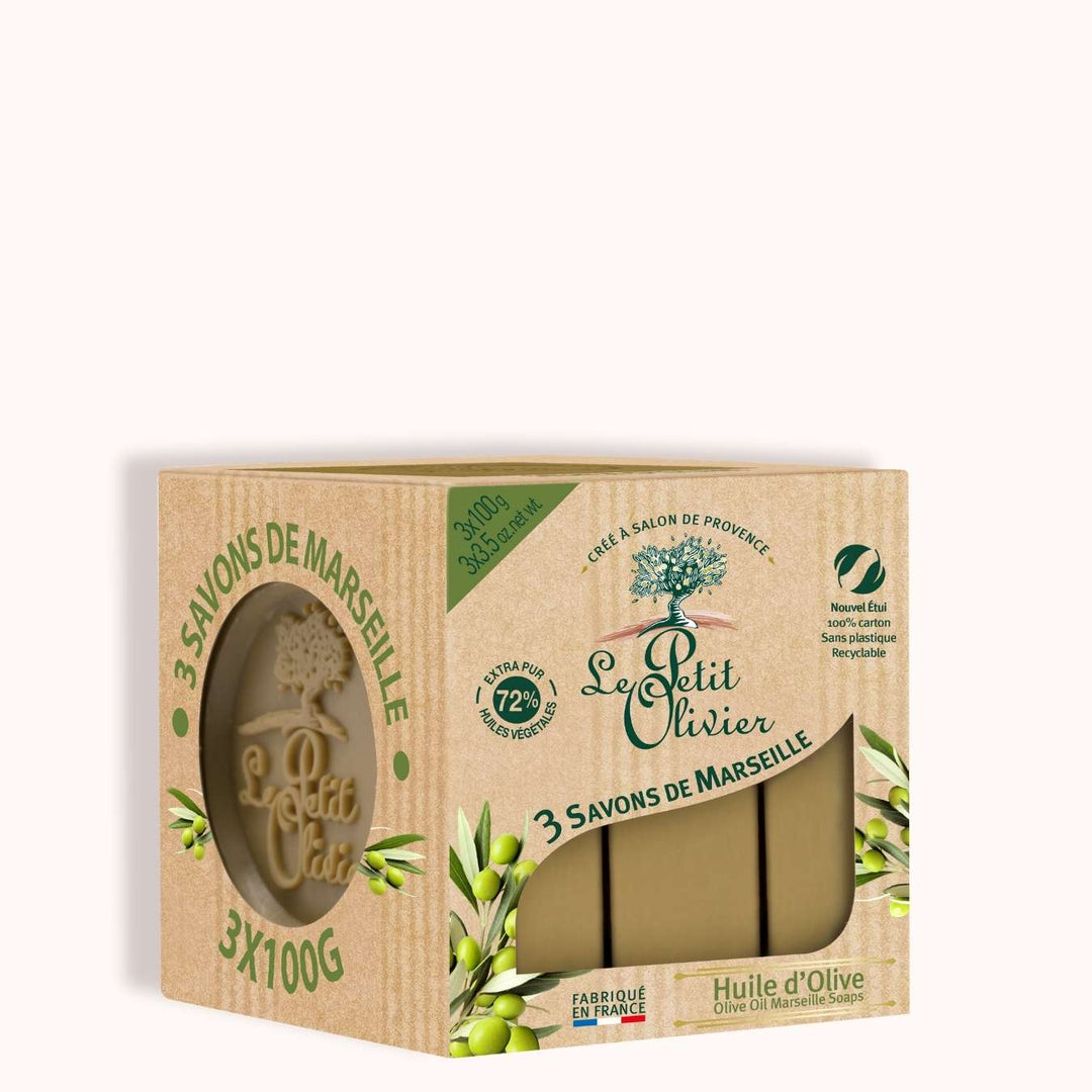 le petit olivier 3 savons de marseille olive packshot