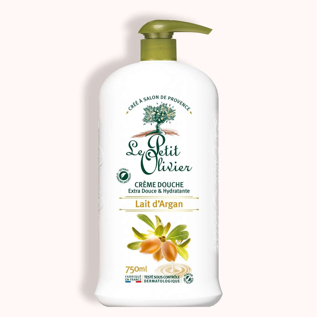 le petit olivier creme douche extra douce hydratante lait argan packshot