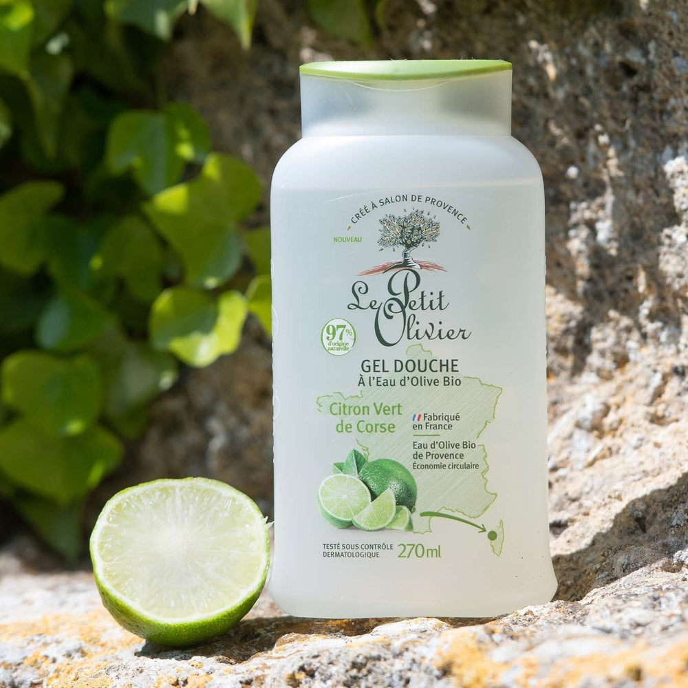 le petit olivier shower gel eau olive bio citron vert de corse produit
