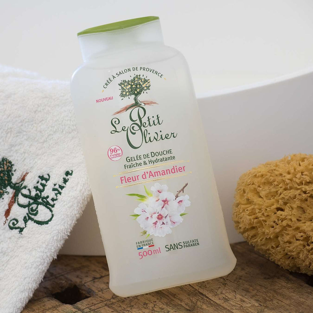 le petit olivier gelee de douche fraiche hydratante fleur amandier produit