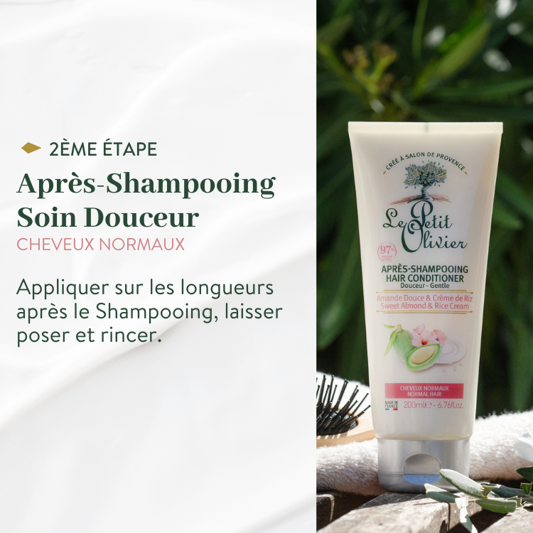le petit olivier rituel capillaire express soin douceur amande douce riz apres shampoo soin douceur amande douce riz produit 2png
