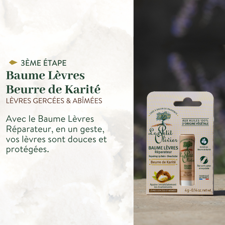 le petit olivier rituel corps reparateur karite baume levres reparateur beurre de karite produit 3png