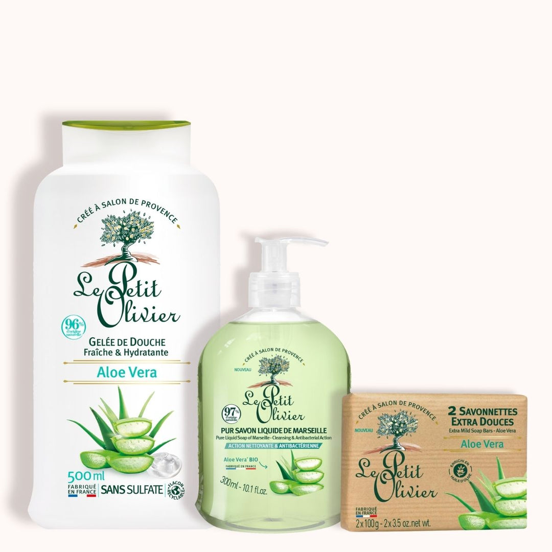 Trio Fraîcheur - Douche & Savon - Parfum Aloe Vera