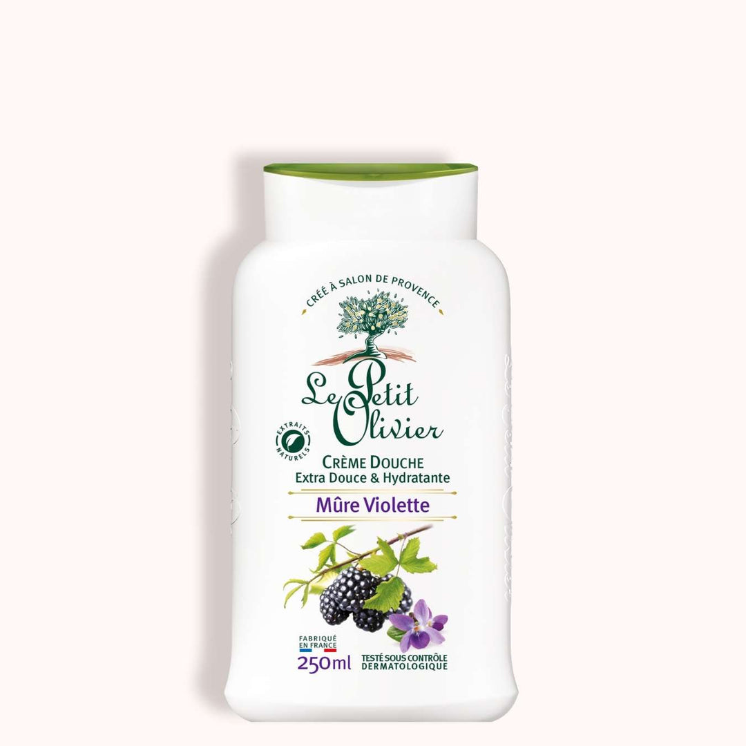 le petit olivier creme douche extra douce hydratante mure violette packshot