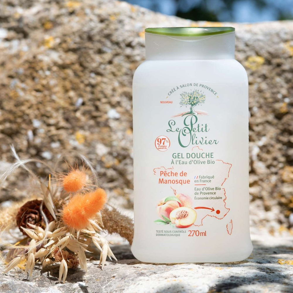 le petit olivier shower gel eau olive bio peche de manosque product