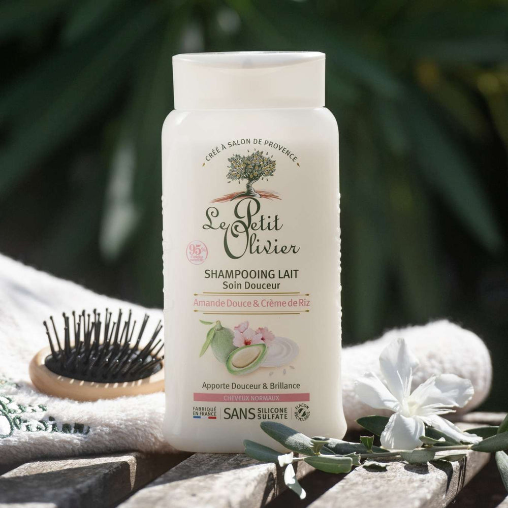 le petit olivier shampoo milk care sweet almond rice product