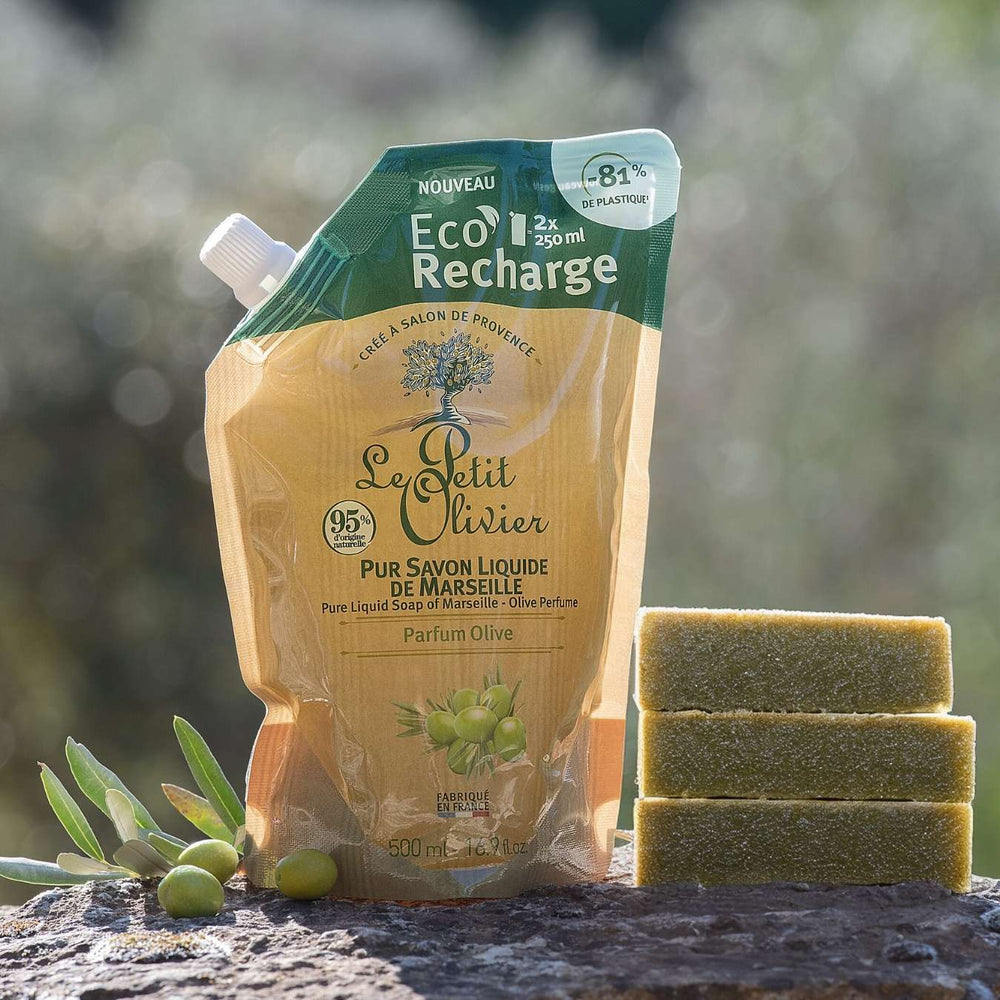 le petit olivier eco refill pure marseille olive liquid soap product
