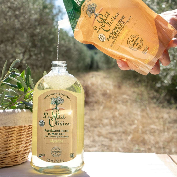 le petit olivier eco recharge pur savon liquide de marseille glycerine utilisation 2