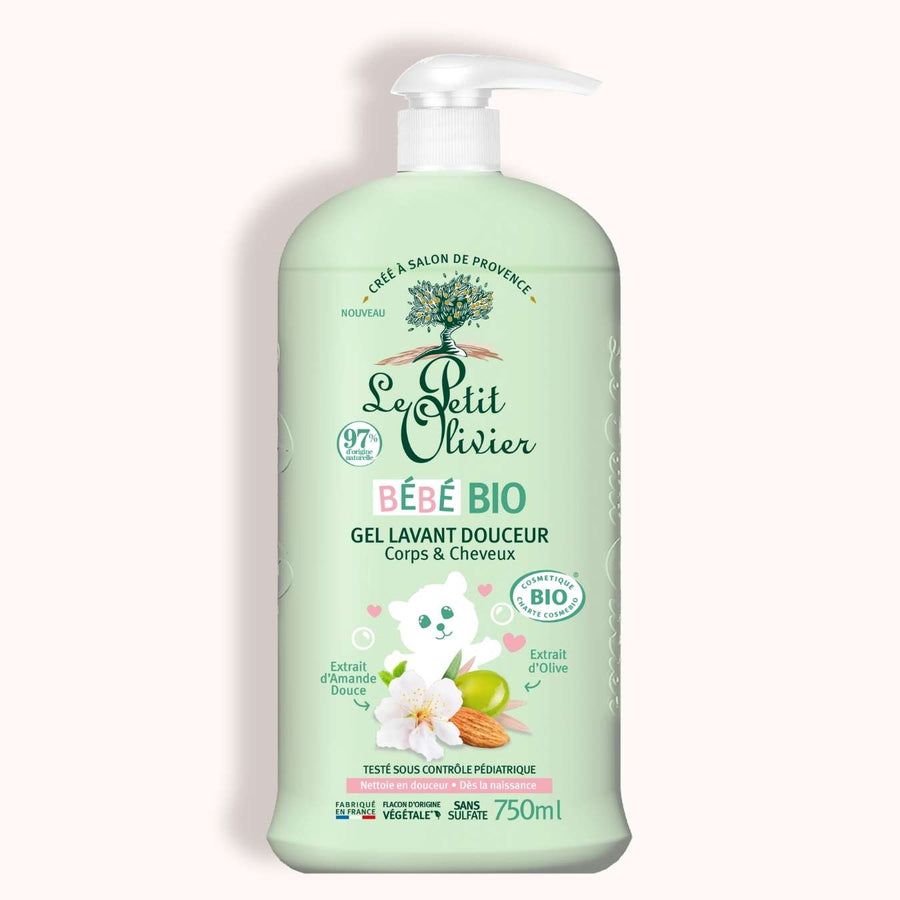 le petit olivier gel lavant douceur bebe bio packshot