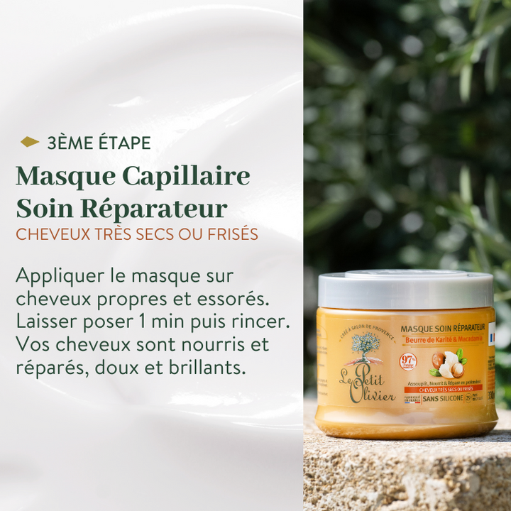 le petit olivier rituel capillaire complet soin reparateur karite macadamia masque soin reparateur karite macadamia produit 3png