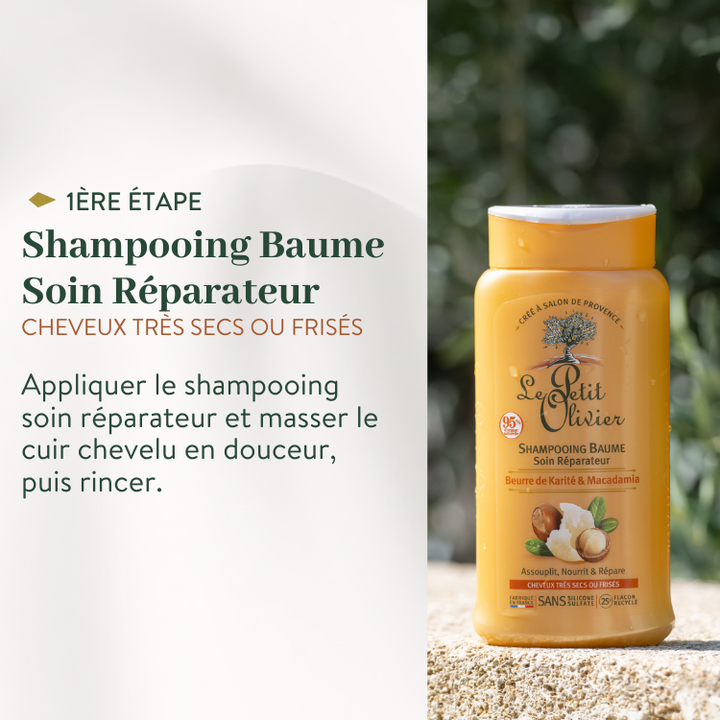 le petit olivier rituel capillaire complet soin reparateur karite macadamia shampooing baume soin reparateur karite macadamia produit 1png