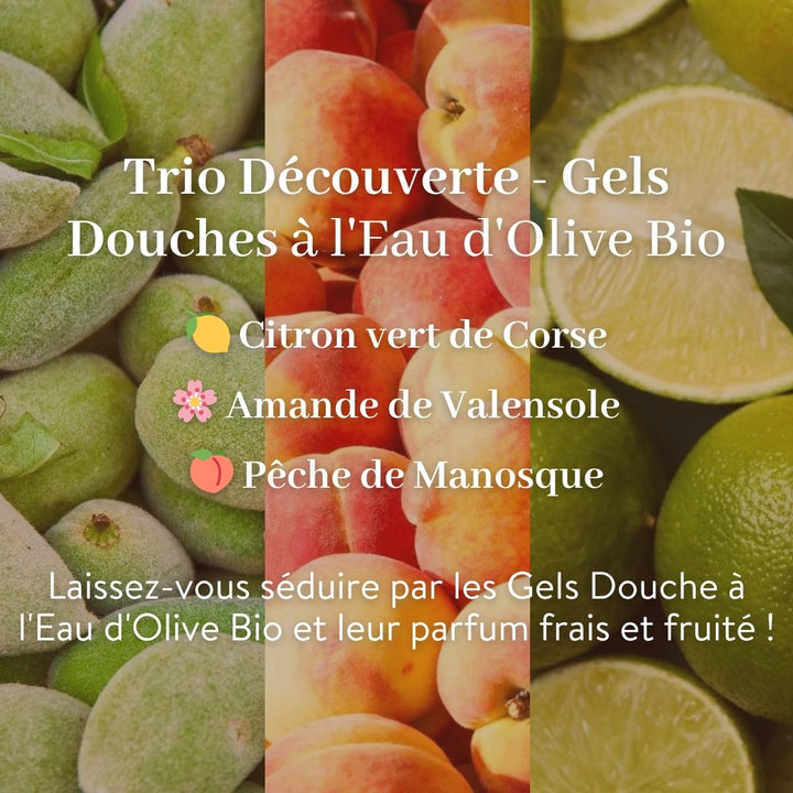Trio Découverte - Gels Douches à l'Eau d'Olive Bio