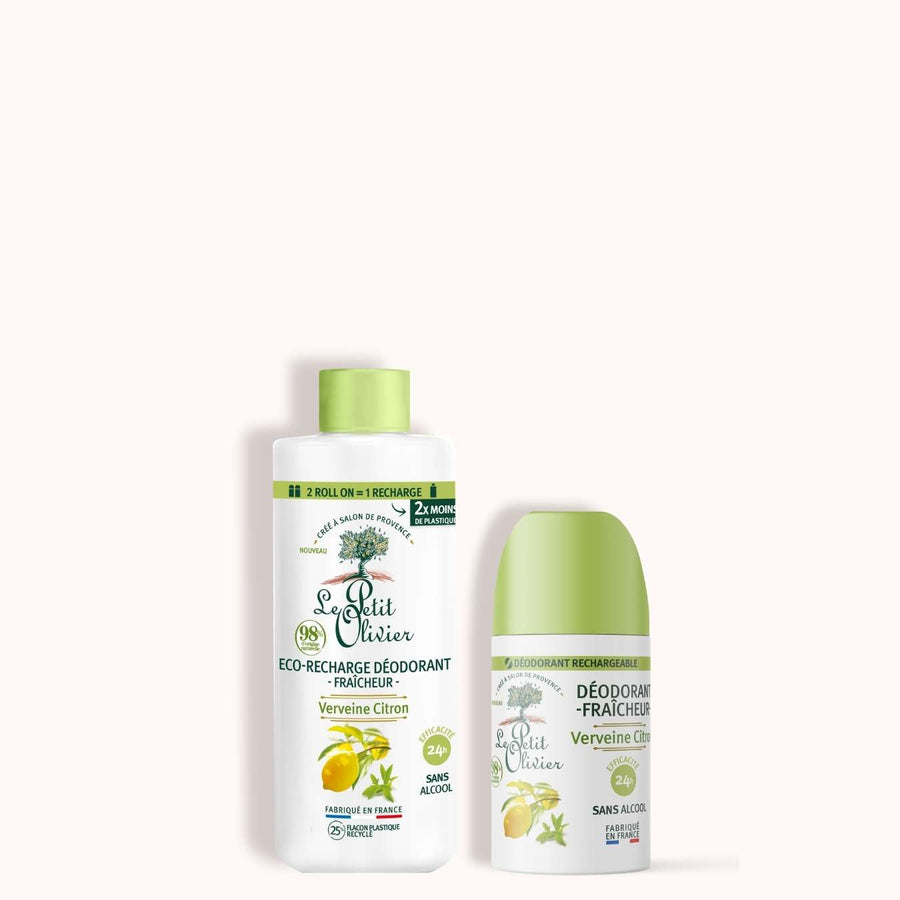 le petit olivier packshot freshness deodorant and eco refill duo