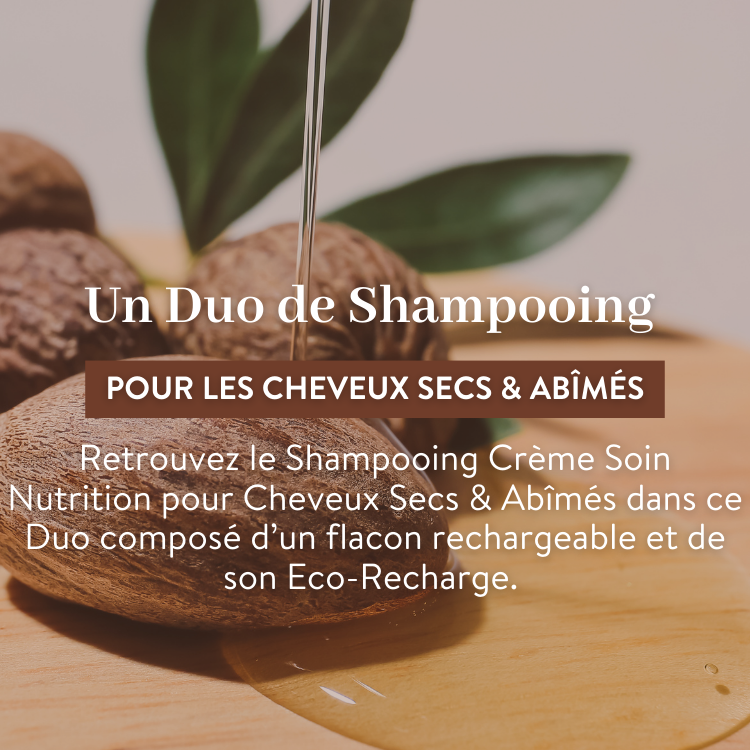 le petit olivier duo shampooing creme soin nutrition et eco recharge ingredient descpng