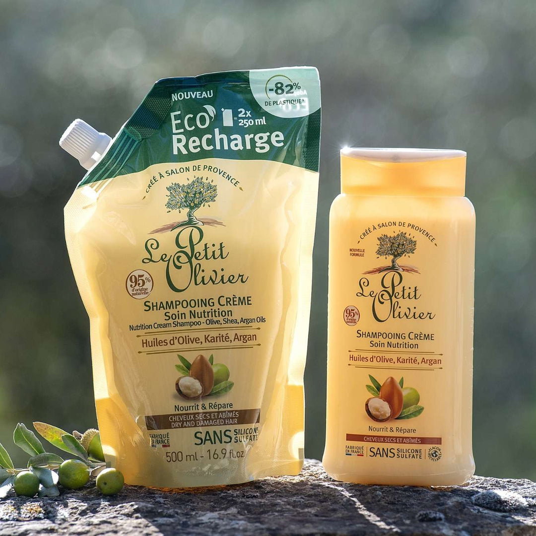 le petit olivier duo shampooing creme soin nutrition et eco recharge produits