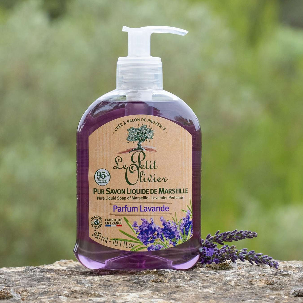 le petit olivier lot de 12 pur savon liquide de marseille parfum lavande produit