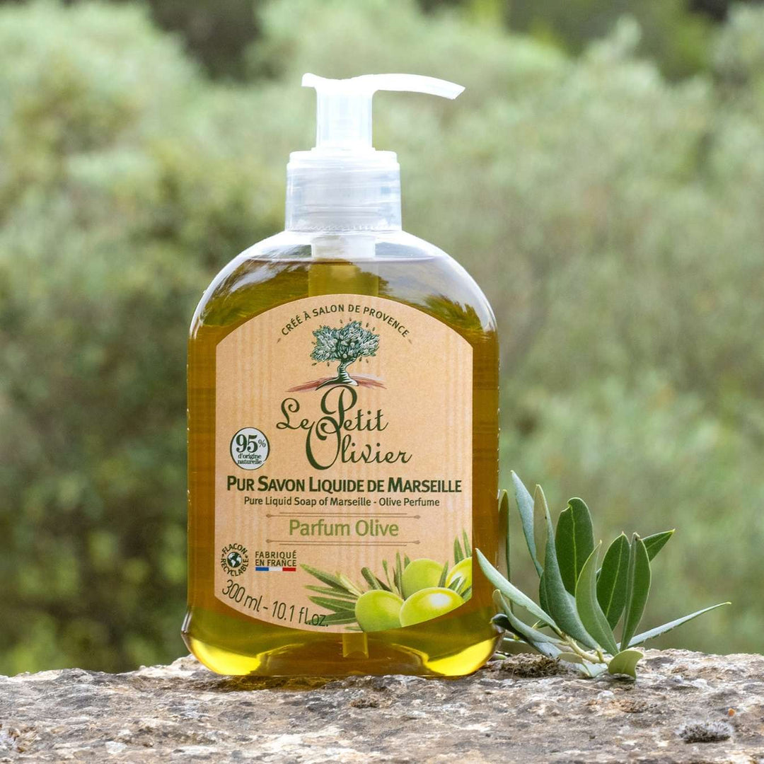 le petit olivier lot de 12 pur savon liquide de marseille parfum olive produit