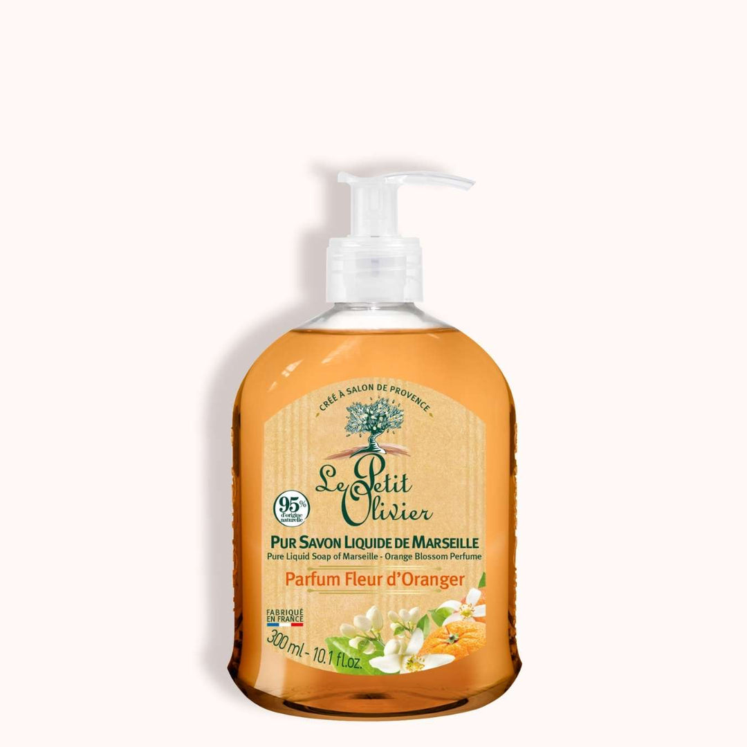 le petit olivier lot of 12 pure liquid marseille soap orange blossom scented packshot