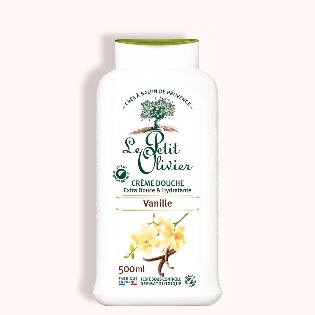le petit olivier packshot 12 extra-gentle moisturizing vanilla shower creams