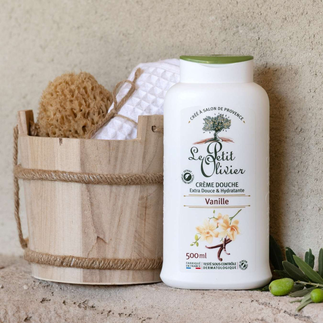 le petit olivier set of 12 extra-gentle moisturizing shower creams vanilla product