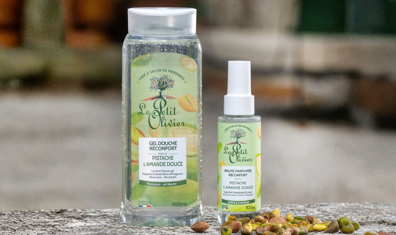 duo brume parfumée et gel douche amande pistache réconfort